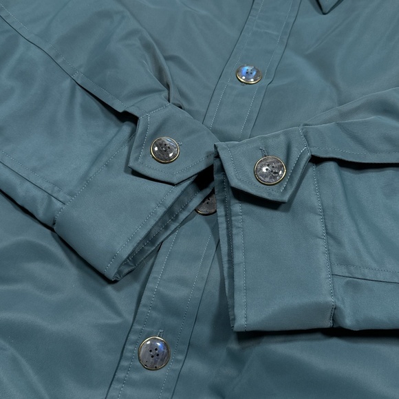 God's True Cashmere Parachute Cashmere Lined Nylon Jacket Teal Green Mens XL - Picture 5 of 10